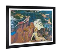 Big Box Art Framed Print of Maurice Denis Wave Design | Wall Art Picture | Home Decor for Kitchen, Living, Dining Room, Lounge, Bedroom, Hallway, Office, Black, A2 / 24.5x18 Inch / 62x45cm
