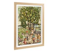 Big Box Art Framed Print of Maurice Pendergrast The Bathing Cove Design | Wall Art Picture | Home Decor for Kitchen, Living Room, Bedroom, Hallway, Oak, A2 / 24.5x18 Inch / 62x45cm