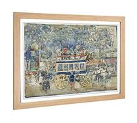 Big Box Art Framed Print of Maurice Pendergrast The Paris Omnibus Design | Wall Art Picture | Home Decor for Kitchen, Living Room, Bedroom, Hallway, Oak, A2 / 24.5x18 Inch / 62x45cm