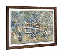Big Box Art Framed Print of Maurice Pendergrast The Paris Omnibus Design | Wall Art Picture | Home Decor for Kitchen, Living Room, Bedroom, Hallway, Walnut, A2 / 24.5x18 Inch / 62x45cm