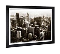 Big Box Art Framed Print of Melbourne City Skyline Australia Design | Wall Art Picture | Home Decor for Kitchen, Living Room, Bedroom, Hallway, Black, A2 / 24.5x18 Inch / 62x45cm