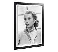 Big Box Art Framed Print of Miss Grace Kelly Design | Wall Art Picture | Home Decor for Kitchen, Living, Dining Room, Lounge, Bedroom, Hallway, Office, Black, A2 / 24.5x18 Inch / 62x45cm