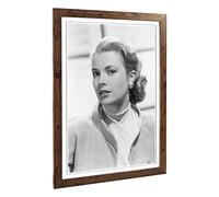 Big Box Art Framed Print of Miss Grace Kelly Design | Wall Art Picture | Home Decor for Kitchen, Living, Dining Room, Lounge, Bedroom, Hallway, Office, Walnut, A2 / 24.5x18 Inch / 62x45cm