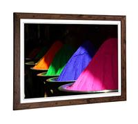 Big Box Art Framed Print of Mixed Colourful Spices (1) Design | Wall Art Picture | Home Decor for Kitchen, Living, Dining Room, Bedroom, Hallway, Office, Walnut, A2 / 24.5x18 Inch / 62x45cm