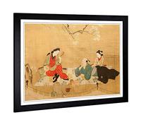 Big Box Art Framed Print of Miyagawa Choshun Cherry Blossom Japanese Oriental Design | Wall Art Picture| Home Decor for Kitchen, Living Room, Bedroom, Hallway, Black, A2 / 24.5x18 Inch / 62x45cm