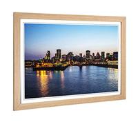 Big Box Art Framed Print of Montreal Canada Skyline (2) Design | Wall Art Picture | Home Decor for Kitchen, Living, Dining Room, Bedroom, Hallway, Office, Oak, A2 / 24.5x18 Inch / 62x45cm