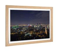 Big Box Art Framed Print of Montreal Canada Skyline (3) Design | Wall Art Picture | Home Decor for Kitchen, Living, Dining Room, Bedroom, Hallway, Office, Oak, A2 / 24.5x18 Inch / 62x45cm