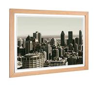 Big Box Art Framed Print of Montreal Canada Skyline Design | Wall Art Picture | Home Decor for Kitchen, Living, Dining Room, Bedroom, Hallway, Office, Oak, A2 / 24.5x18 Inch / 62x45cm