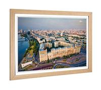 Big Box Art Framed Print of Moscow Russia Skyline Design | Wall Art Picture | Home Decor for Kitchen, Living, Dining Room, Lounge, Bedroom, Hallway, Office, Oak, A2 / 24.5x18 Inch / 62x45cm
