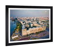Big Box Art Framed Print of Moscow Russia Skyline Design | Wall Art Picture | Home Decor for Kitchen, Living, Dining Room, Lounge, Bedroom, Hallway, Office, Black, A2 / 24.5x18 Inch / 62x45cm