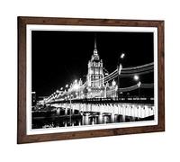 Big Box Art Framed Print of Moscow Seven Sisters Bridge Russia Design | Wall Art Picture | Home Decor for Kitchen, Living Room, Bedroom, Hallway, Walnut, A2 / 24.5x18 Inch / 62x45cm