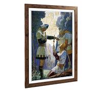 Big Box Art Framed Print of N. C. Wyeth Death of Orlando Design | Wall Art Picture | Home Decor for Kitchen, Living, Dining Room, Bedroom, Hallway, Office, Walnut, A2 / 24.5x18 Inch / 62x45cm