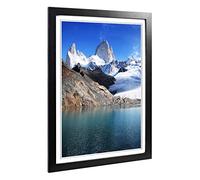 Big Box Art Framed Print of Patagonia Argentina Glacier Landscape Design | Wall Art Picture | Home Decor for Kitchen, Living Room, Bedroom, Hallway, Black, A2 / 24.5x18 Inch / 62x45cm