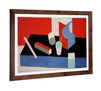 Big Box Art Framed Print of Patrick Henry Bruce Composition II Design | Wall Art Picture | Home Decor for Kitchen, Living Room, Bedroom, Hallway, Walnut, A2 / 24.5x18 Inch / 62x45cm