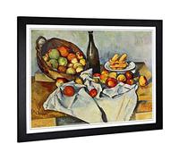 Big Box Art Framed Print of Paul Cezanne Still Life (10) Design | Wall Art Picture | Home Decor for Kitchen, Living, Dining Room, Bedroom, Hallway, Office, Black, A2 / 24.5x18 Inch / 62x45cm