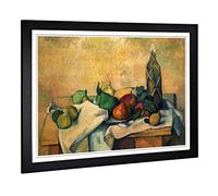 Big Box Art Framed Print of Paul Cezanne Still Life (5) Design | Wall Art Picture | Home Decor for Kitchen, Living, Dining Room, Bedroom, Hallway, Office, Black, A2 / 24.5x18 Inch / 62x45cm