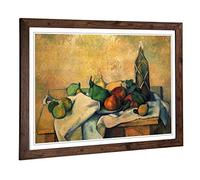 Big Box Art Framed Print of Paul Cezanne Still Life (5) Design | Wall Art Picture | Home Decor for Kitchen, Living, Dining Room, Bedroom, Hallway, Office, Walnut, A2 / 24.5x18 Inch / 62x45cm
