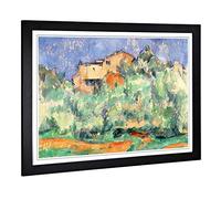 Big Box Art Framed Print of Paul Cezanne The Farm of Bellevue Design | Wall Art Picture | Home Decor for Kitchen, Living Room, Bedroom, Hallway, Black, A2 / 24.5x18 Inch / 62x45cm