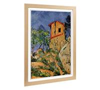 Big Box Art Framed Print of Paul Cezanne The House with Cracked Design | Wall Art Picture | Home Decor for Kitchen, Living Room, Bedroom, Hallway, Oak, A2 / 24.5x18 Inch / 62x45cm
