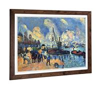 Big Box Art Framed Print of Paul Cezanne The Seine at Bercy Design | Wall Art Picture | Home Decor for Kitchen, Living Room, Bedroom, Hallway, Walnut, A2 / 24.5x18 Inch / 62x45cm