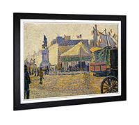 Big Box Art Framed Print of Paul Signac Place Clichy Design | Wall Art Picture | Home Decor for Kitchen, Living, Dining Room, Bedroom, Hallway, Office, Black, A2 / 24.5x18 Inch / 62x45cm