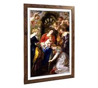 Big Box Art Framed Print of Peter Paul Rubens Crowning of St Catherine Design | Wall Art Picture | Home Decor for Kitchen, Living Room, Bedroom, Hallway, Walnut, A2 / 24.5x18 Inch / 62x45cm