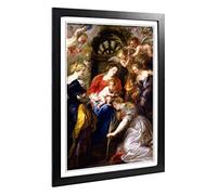 Big Box Art Framed Print of Peter Paul Rubens Crowning of St Catherine Design | Wall Art Picture | Home Decor for Kitchen, Living Room, Bedroom, Hallway, Black, A2 / 24.5x18 Inch / 62x45cm