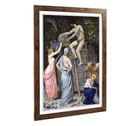 Big Box Art Framed Print of Pierre Puvis de Chanes The Wine Press Design | Wall Art Picture | Home Decor for Kitchen, Living Room, Bedroom, Hallway, Walnut, A2 / 24.5x18 Inch / 62x45cm