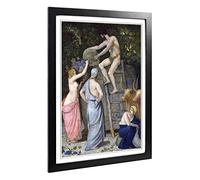 Big Box Art Framed Print of Pierre Puvis de Chanes The Wine Press Design | Wall Art Picture | Home Decor for Kitchen, Living Room, Bedroom, Hallway, Black, A2 / 24.5x18 Inch / 62x45cm