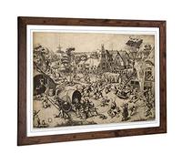 Big Box Art Framed Print of Pieter Bruegel The Elder The Fair of St George's Day Design | Wall Art Picture| Home Decor for Kitchen, Living Room, Bedroom, Office, Walnut, A2 / 24.5x18 Inch / 62x45cm