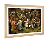 Big Box Art Framed Print of Pieter Bruegel The Elder Wedding Dance Design | Wall Art Picture | Home Decor for Kitchen, Living Room, Bedroom, Hallway, Oak, A2 / 24.5x18 Inch / 62x45cm