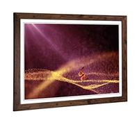 Big Box Art Framed Print of Purple Abstract Butterfly Design | Wall Art Picture | Home Decor for Kitchen, Living, Dining Room, Bedroom, Hallway, Office, Walnut, A2 / 24.5x18 Inch / 62x45cm