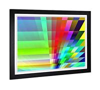Big Box Art Framed Print of Rainbow Fractal Abstract Design | Wall Art Picture | Home Decor for Kitchen, Living, Dining Room, Bedroom, Hallway, Office, Black, A2 / 24.5x18 Inch / 62x45cm