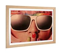 Big Box Art Framed Print of Rainbow Girl Design | Wall Art Picture | Home Decor for Kitchen, Living, Dining Room, Lounge, Bedroom, Hallway, Office, Oak, A2 / 24.5x18 Inch / 62x45cm
