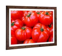 Big Box Art Framed Print of Red Tomatoes Design | Wall Art Picture | Home Decor for Kitchen, Living, Dining Room, Lounge, Bedroom, Hallway, Office, Walnut, A2 / 24.5x18 Inch / 62x45cm