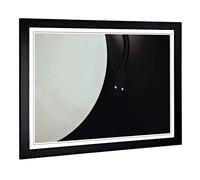 Big Box Art Framed Print of Retro Record Music Player Design | Wall Art Picture | Home Decor for Kitchen, Living, Dining Room, Bedroom, Hallway, Office, Black, A2 / 24.5x18 Inch / 62x45cm