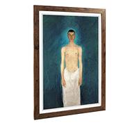 Big Box Art Framed Print of Richard Gerstl Self Portrait 2 Design | Wall Art Picture | Home Decor for Kitchen, Living, Dining Room, Bedroom, Hallway, Office, Walnut, A2 / 24.5x18 Inch / 62x45cm