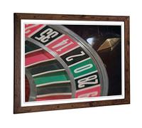 Big Box Art Framed Print of Roulette Table Casino (1) Design | Wall Art Picture | Home Decor for Kitchen, Living, Dining Room, Bedroom, Hallway, Office, Walnut, A2 / 24.5x18 Inch / 62x45cm