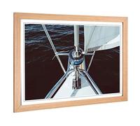 Big Box Art Framed Print of Sailboat Sailing Design | Wall Art Picture | Home Decor for Kitchen, Living, Dining Room, Lounge, Bedroom, Hallway, Office, Oak, A2 / 24.5x18 Inch / 62x45cm