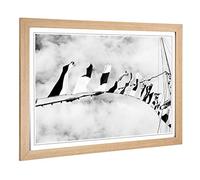Big Box Art Framed Print of Sailing Boat Flags Design | Wall Art Picture | Home Decor for Kitchen, Living, Dining Room, Lounge, Bedroom, Hallway, Office, Oak, A2 / 24.5x18 Inch / 62x45cm