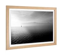 Big Box Art Framed Print of Sailing Boat Seascape Design | Wall Art Picture | Home Decor for Kitchen, Living, Dining Room, Lounge, Bedroom, Hallway, Office, Oak, A2 / 24.5x18 Inch / 62x45cm