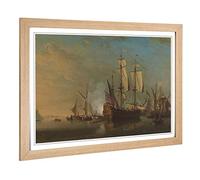 Big Box Art Framed Print of Samuel Scott Shipping Off Dover Design | Wall Art Picture | Home Decor for Kitchen, Living Room, Bedroom, Hallway, Oak, A2 / 24.5x18 Inch / 62x45cm