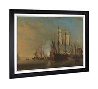 Big Box Art Framed Print of Samuel Scott Shipping Off Dover Design | Wall Art Picture | Home Decor for Kitchen, Living Room, Bedroom, Hallway, Black, A2 / 24.5x18 Inch / 62x45cm
