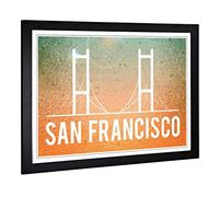 Big Box Art Framed Print of San Francisco California The Golden Gate Bridge Design | Wall Art Picture| Home Decor for Kitchen, Living Room, Bedroom, Hallway, Black, A2 / 24.5x18 Inch / 62x45cm