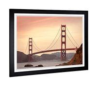 Big Box Art Framed Print of San Francisco Golden Gate Bridge Design | Wall Art Picture | Home Decor for Kitchen, Living Room, Bedroom, Hallway, Black, A2 / 24.5x18 Inch / 62x45cm