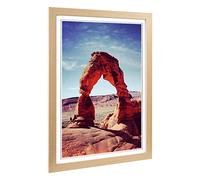 Big Box Art Framed Print of Sandstone Arch Utah USA Landscape Design | Wall Art Picture | Home Decor for Kitchen, Living Room, Bedroom, Hallway, Oak, A2 / 24.5x18 Inch / 62x45cm