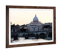 Big Box Art Framed Print of St. Peters Basilica Rome Italy Design | Wall Art Picture | Home Decor for Kitchen, Living, Dining Room, Bedroom, Hallway, Office, Walnut, A2 / 24.5x18 Inch / 62x45cm