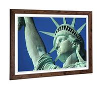 Big Box Art Framed Print of Statue of Liberty New York USA (6) Design | Wall Art Picture | Home Decor for Kitchen, Living Room, Bedroom, Hallway, Walnut, A2 / 24.5x18 Inch / 62x45cm
