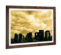 Big Box Art Framed Print of Stonehenge Wiltshire 3 Design | Wall Art Picture | Home Decor for Kitchen, Living, Dining Room, Lounge, Bedroom, Hallway, Office, Walnut, A2 / 24.5x18 Inch / 62x45cm