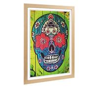 Big Box Art Framed Print of Sugar Skull Tattoo (2) Design | Wall Art Picture | Home Decor for Kitchen, Living, Dining Room, Bedroom, Hallway, Office, Oak, A2 / 24.5x18 Inch / 62x45cm